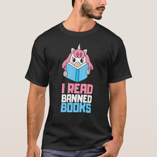 I Read Banned Books Reader Bookworm T-shirt (Voorkant)