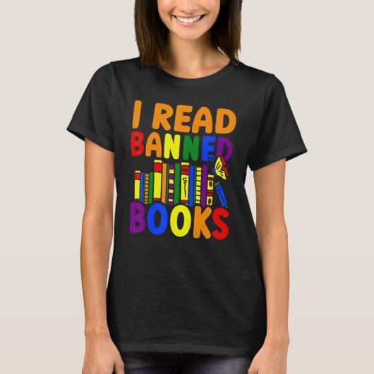 I Read Banned Books Reading Library 9 T-shirt (Voorkant)