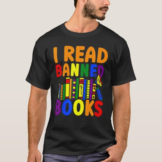 I Read Banned Books Reading Library 9 T-shirt (Voorkant)