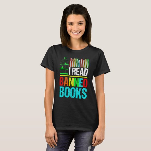 I Read Banned Books Reading Library T-shirt (Voorkant volledig)