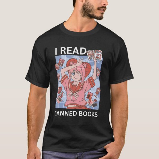 I Read Banned Books Reading Nerd Banned Book Week  T-shirt (Voorkant)