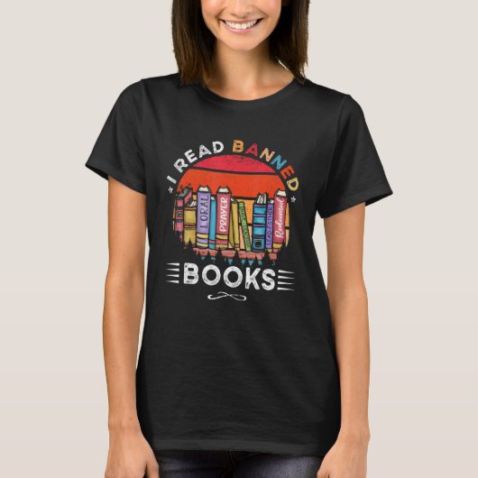 I Read Banned Books Week Librarian Freedom Reader T-shirt (Voorkant)