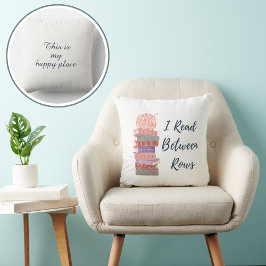 I Read Between Rows Crochet Knitting Book Lover Kussen