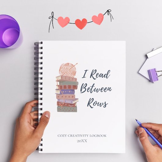 I Read Between Rows Crochet Knitting Book Lover Notitieboek