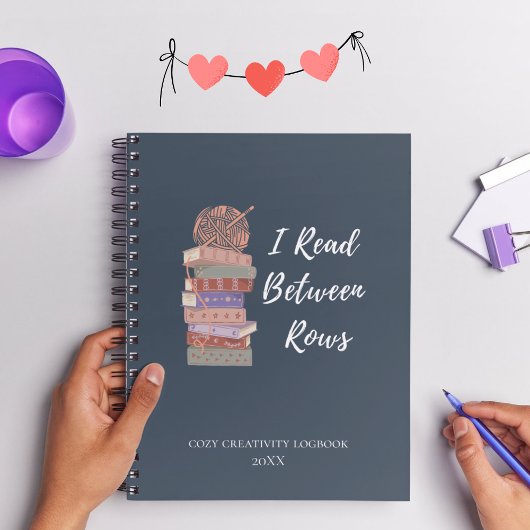 I Read Between Rows Crochet Knitting Book Lover Notitieboek
