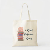 I Read Between Rows Crochet Knitting Book Lover Tote Bag (Voorkant)