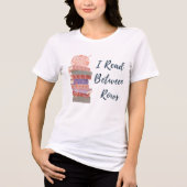 I Read Between Rows Crochet Knitting Book Lover Tri-Blend Shirt (Voorkant)
