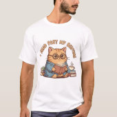 I Read Past My Bedtime Cute Reading Cat T-Shirt (Voorkant)