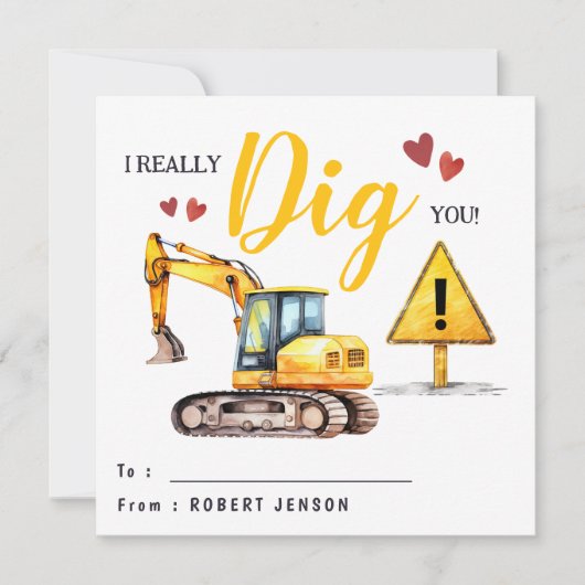 I Really Dig You | Valentines Day Class Feestdagenkaart (Voorkant)