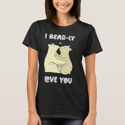 I Really Love You Cute Lovely Bears Romantic Valen T-shirt (Voorkant)