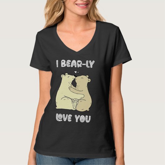 I Really Love You Cute Lovely Bears Romantic Valen T-shirt (Voorkant)