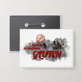 I Refuse To Tolerate Gluten meme button (Voorkant / Achterkant)
