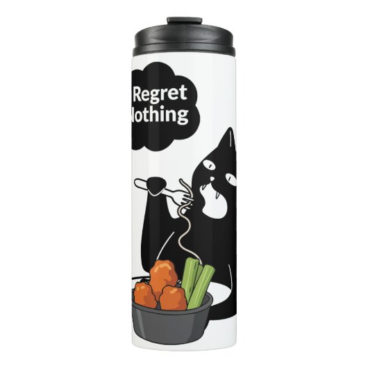 I Regret Nothing” Cat Eating Tea mug Thermosbeker (Voorkant)