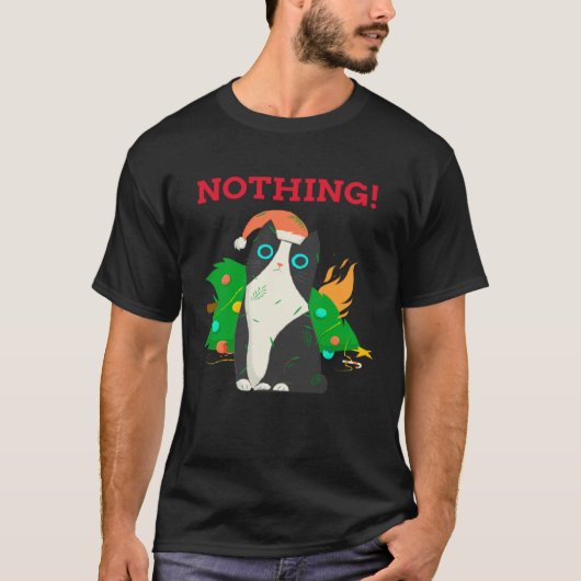 I Regret Nothing Christmas Cat Holiday T-shirt (Voorkant)