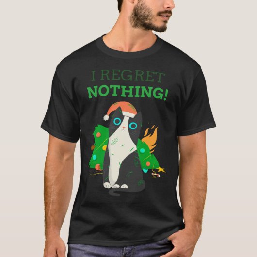 I Regret Nothing Christmas Cat Perfect T-shirt (Voorkant)