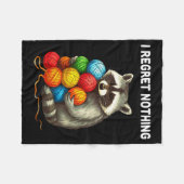 I Regret Nothing Funny Raccoon Yarn Lover  Fleece Deken (Voorkant (Horizontaal))