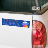 I REKE FOR ALIENS Cute UFO Spaceship Bumpersticker (Op Truck)