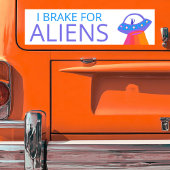 I REKE FOR ALIENS Cute UFO Spaceship Bumpersticker