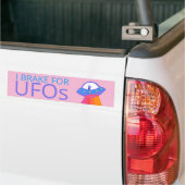 I REKE FOR UFOS Cute Alien Spaceship Bumpersticker (Op Truck)