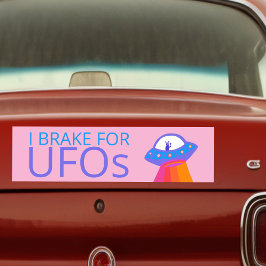 I REKE FOR UFOS Cute Alien Spaceship Bumpersticker