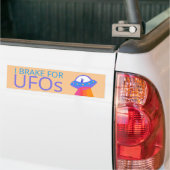 I REKE FOR UFOS Cute Alien Spaceship Bumpersticker (Op Truck)
