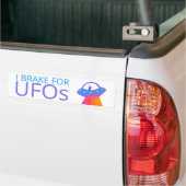 I REKE FOR UFOS Cute Alien Spaceship Bumpersticker (Op Truck)