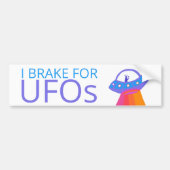 I REKE FOR UFOS Cute Alien Spaceship Bumpersticker (Voorkant)