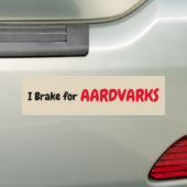 I Rem voor Aardvarken Bumpersticker (Op auto)