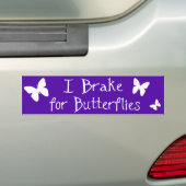 I Rem voor botervliegen, paarse bumpersticker (Op auto)