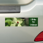 I Rem voor Ladybugs Flower Photo Bumpersticker (Op auto)