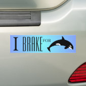 I Rem voor Orca Killer Whale Silhouette Blue Bumpersticker (Op auto)
