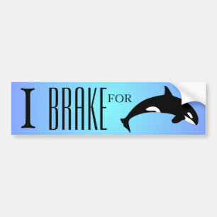 I Rem voor Orca Killer Whale Silhouette Blue Bumpersticker