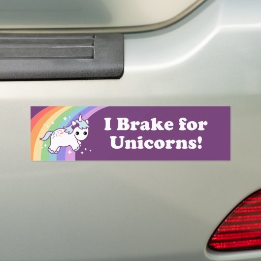 I Rem voor Unicorns Bumpersticker (Op auto)