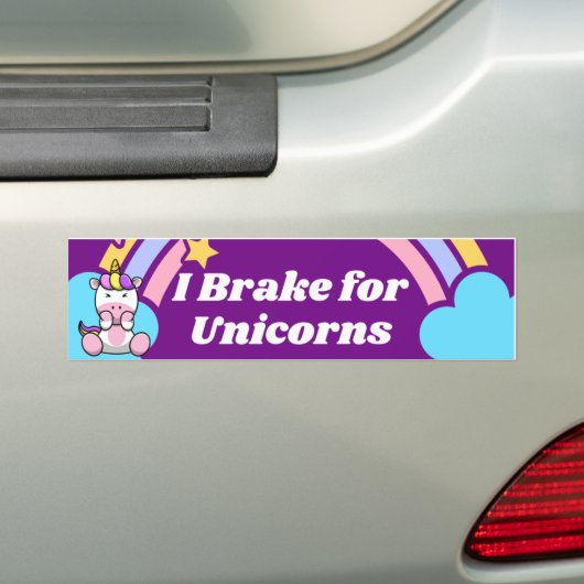 I Rem voor Unicorns Bumpersticker (Op auto)