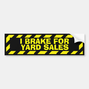 I rem voor verkoop op de werf gele waarschuwingsst bumpersticker