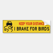 I rem voor vogels met bumpersticker (Voorkant)