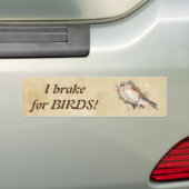 I rem voor vogels - Waterverf van de vogelstand Bumpersticker (Op auto)