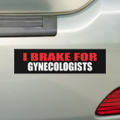 I remmen voor gynaecologen bumpersticker (Op auto)