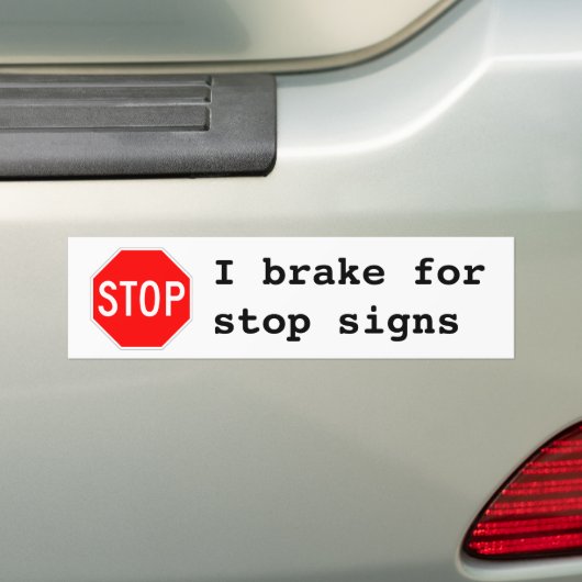 I remmen voor stopborden bumpersticker (Op auto)