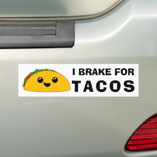 I remmen voor Tacos Cute Kawaii Bumpersticker (Op auto)