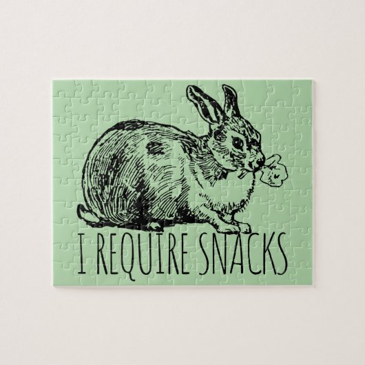 I Require Snacks Cute Bunny Rabbit Legpuzzel (Horizontaal)
