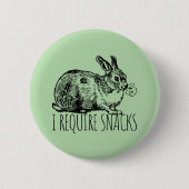 I Require Snacks Cute Bunny Rabbit Ronde Button 5,7 Cm (Voorkant)
