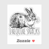 I Require Snacks Cute Bunny Rabbit Sticker (Vel)