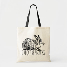 I Require Snacks Cute Bunny Rabbit Tote Bag