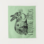 I Require Snacks Cute Bunny Rabbit Wandkleed (Voorkant)