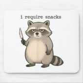 I Require Snacks Funny Mpy Raccoon Trash Meme Snac Muismat (Voorkant)