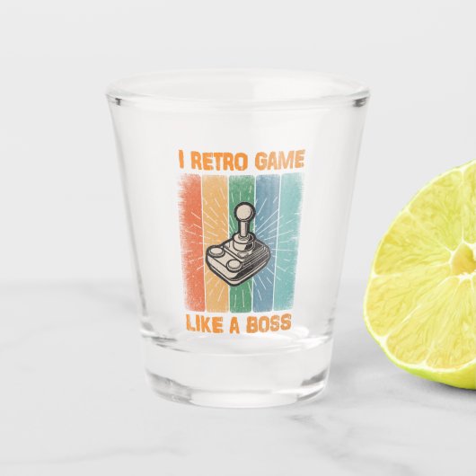 I Retro Game als een baas - Retro Video Game Shot Glas (Voorkant)