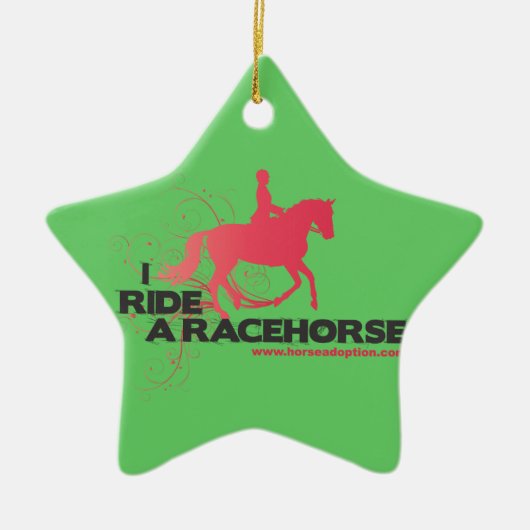 I Ride a Racehorse Tree Ornaments Keramisch Ornament (Voorkant)