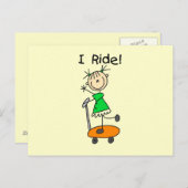 I Ride - Meisje op scooter Briefkaart (Voorkant / Achterkant)