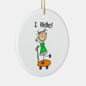 I Ride - Meisje op scooter Keramisch Ornament (Rechts)